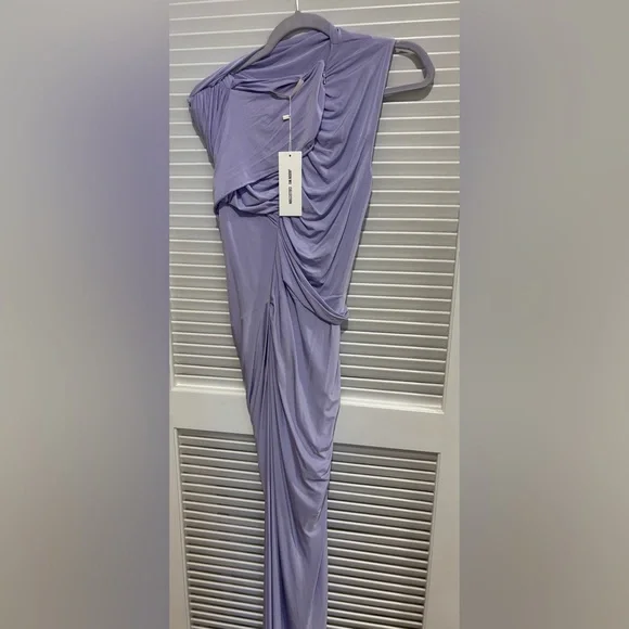 Jason Wu Iris Lavender Purple Silk Ruched Draped Midi Dress Women’s Size 8 NWT - Picture 5 of 6
